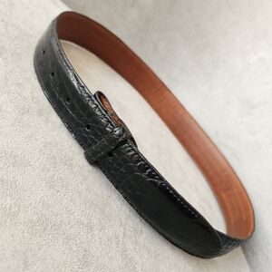 Scott Mallory belt men's 30 black genuine alligator leather glossy Made USA new
